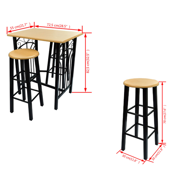 Breakfast/Dinner Table Dining Set Mdf With Black