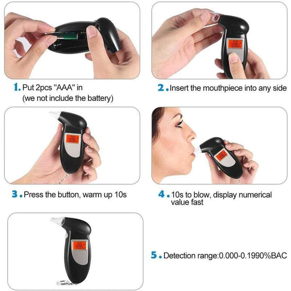 Breathalysers Breathalyzer Portable Keychain Alcohol Tester For Driver Electronic Breathalysers
