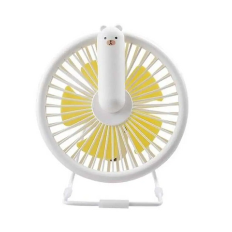 Ljq 0109 Mini Usb Desktop Fan With Led Light White