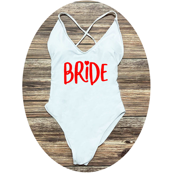 Bride Swimsuits Woman 2023 One Piece Team Love Swimwear Women Bathing Suit Bachelor Party Swimming Bikinis