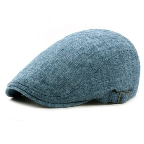 British Fashion Linen Cap Forward Bud 56 59Cm Pea Blue Hats