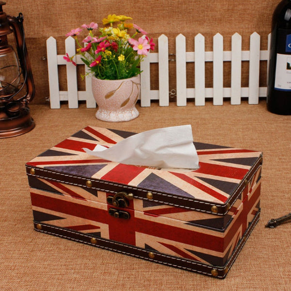 British Style Tissue Paper Holder Storage Case Home Kitchen Dispenser Box Tissue Box Covers