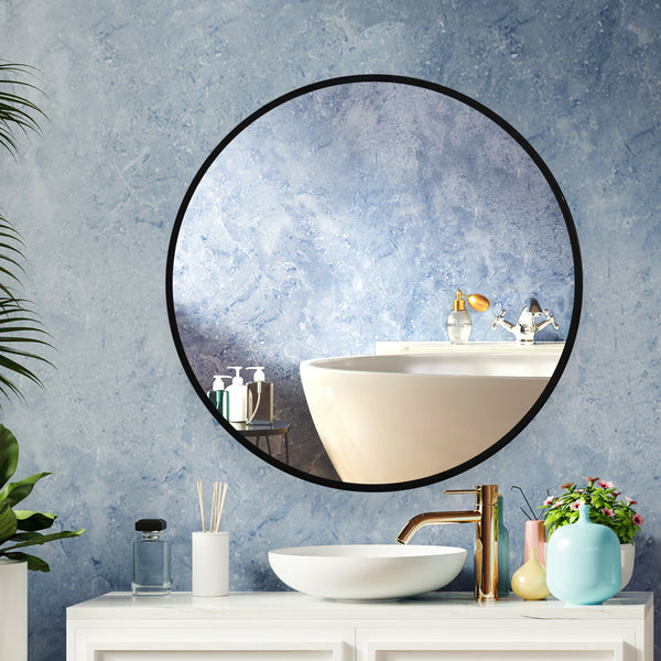Wall Mirror Round Shaped Bathroom Makeup Small 50Cm Mirrors