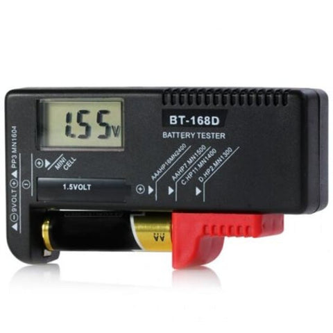 Bt 168D Lcd Digital Battery Tester Black