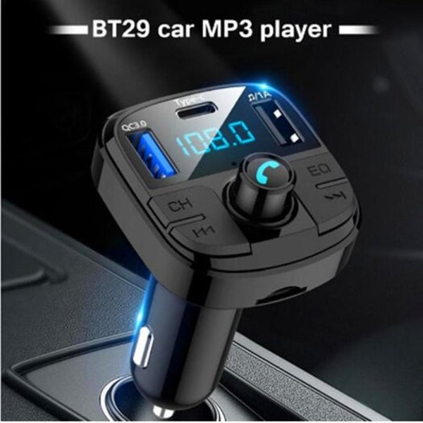 Bt29 Car Wireless Bluetooth 5.0Fm U Disk Tf Card Hands Free Mp3 Player Modulator Transmitters