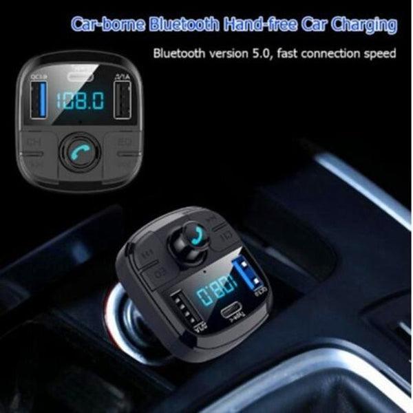 Bt29 Car Wireless Bluetooth 5.0Fm U Disk Tf Card Hands Free Mp3 Player Modulator Transmitters