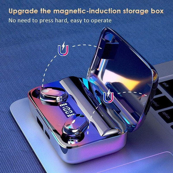 Bt5.0 True Wirelessly Stereo Sport Leds Display Headset Hi Fi Sound Earbuds