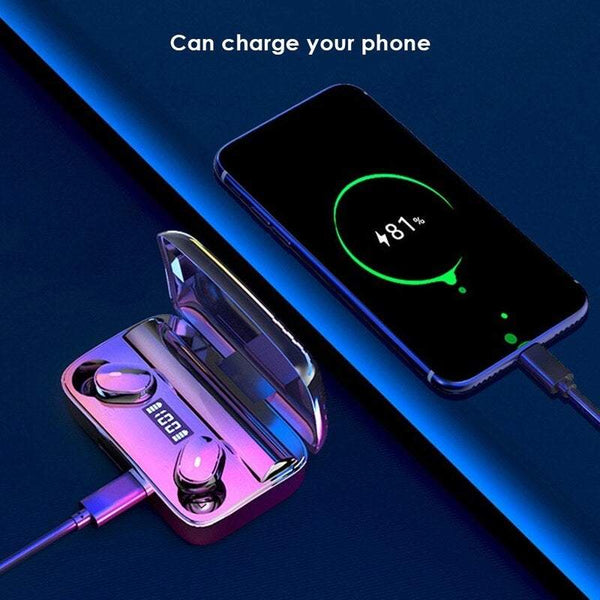 Bt5.0 True Wirelessly Stereo Sport Leds Display Headset Hi Fi Sound Earbuds