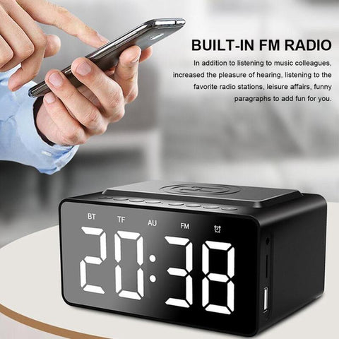 Bluetooth Speaker Wireless Phone Charger Digital Alarm Clock