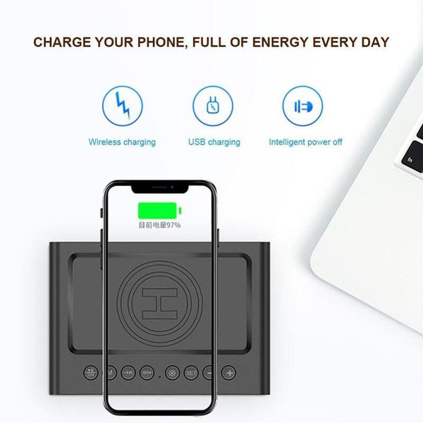Bluetooth Wireless Phone Charger Digital Alarm Clock Chargers & Cradles