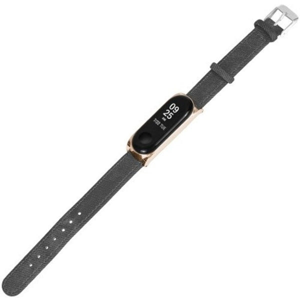 Buckle Denim Belt Watch Strap For Xiaomi Mi Band 3 Rose Gold