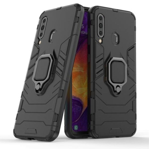 Buckle Frosted Drop Protection Shell Phone Case With Ring For Samsung Galaxy A60 Black