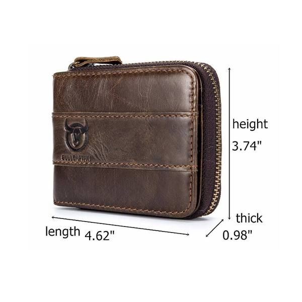Bullcaptain Rfid Antimagnetic Leather 11 Card Slots Coin Bag For Men Wallets