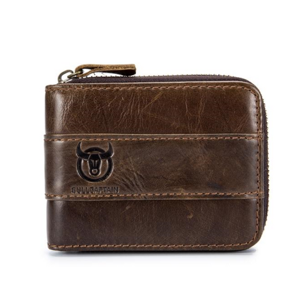 Bullcaptain Rfid Antimagnetic Leather 11 Card Slots Coin Bag For Men Wallets
