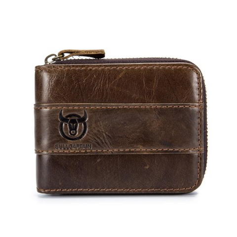 Bullcaptain Rfid Antimagnetic Vintage Leather 11 Card Slots Coin Bag For Men Wallets