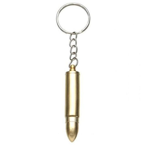 Bullet Pendant Keychain Alloy Earpick Ring Gold