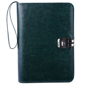 Business A5 Loose Leaf Multifunctional Work Notebook Card Holder Pocketbook Dark Green