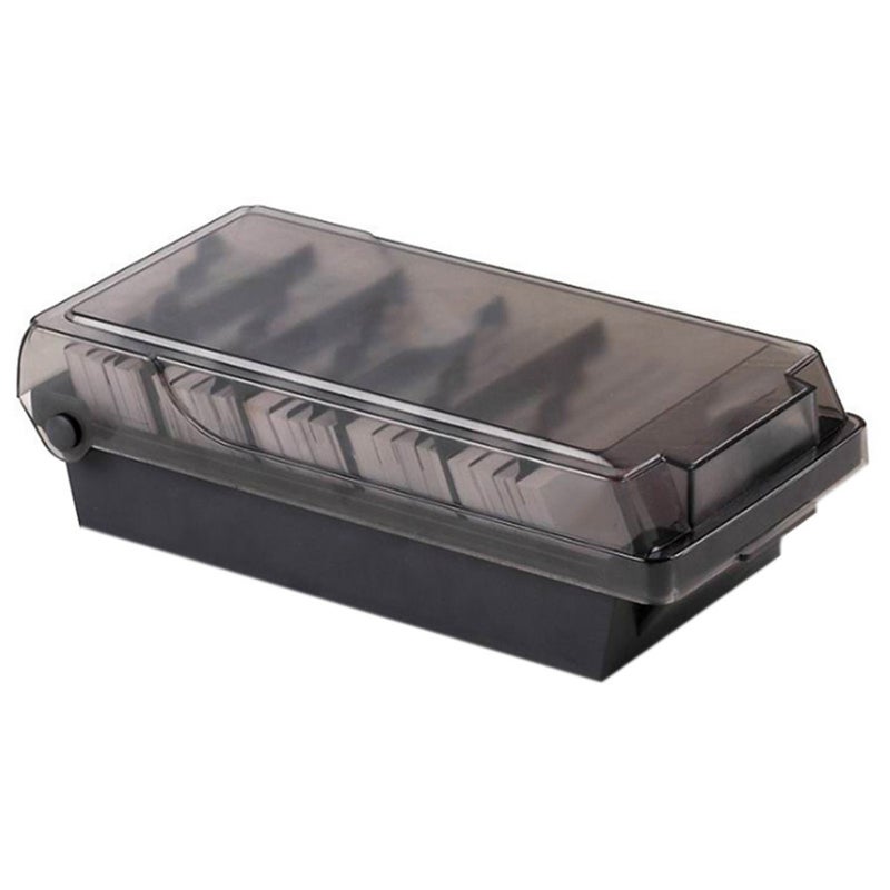 Business Card Holder Storage Box Capacity 500 Fit 2.2X3.6 In Cards 4 Divider Board 20 Z Guides Business Card Holders