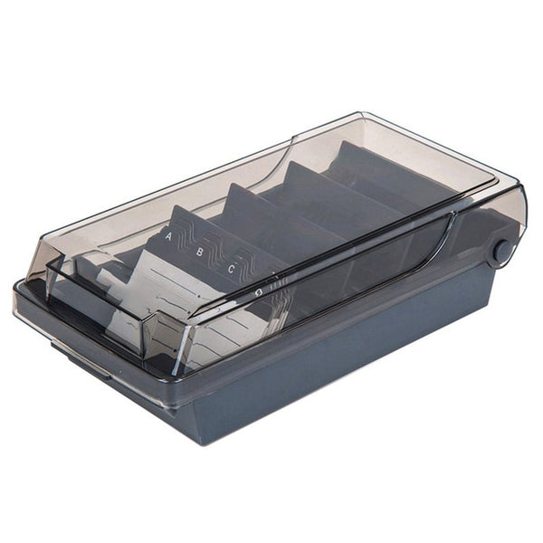 Business Card Holder Storage Box Capacity 500 Fit 2.2X3.6 In Cards 4 Divider Board 20 Z Guides Business Card Holders