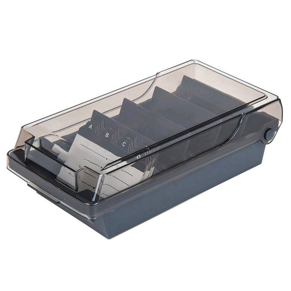 Business Card Holder Storage Box Capacity 500 Fit 2.2X3.6 In Cards 4 Divider Board And 20 Z Guides