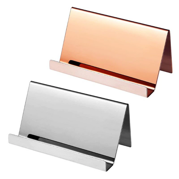 Stainless Steel Business Card Holder Display Stand Rack Desktop Table Organizer Business Card Holders