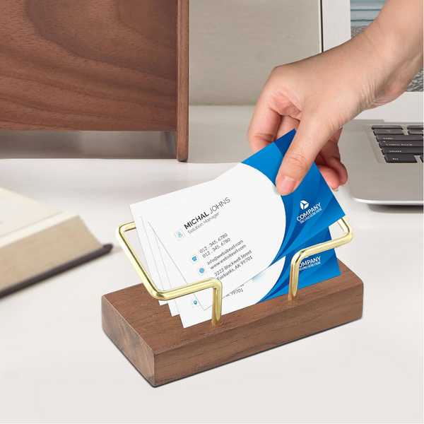 Business Card Holder Wooden Display Rack Desk Suitable For Offices Homes Exhibition Stands Receptions Events Meeting Rooms And As Promotional Gift.Iai