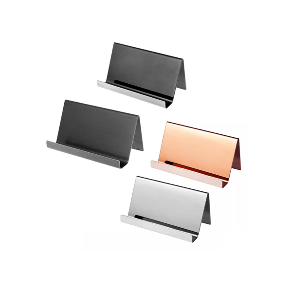 Business Card Holders Stainless Steel Business Card Holder Display Stand Rack Desktop Table Organizer