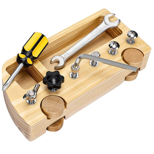 Busy Nuts Screw Driver Wooden Board Sensory Kids Learning Toy Improve Fine Activity Toys