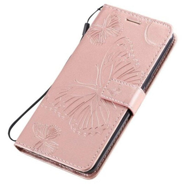 Butterfly Embossing Pu Phone Case For Samsung Galaxy A10s Rose Gold