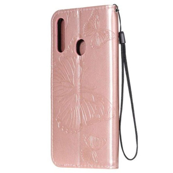 Butterfly Embossing Pu Phone Case For Samsung Galaxy A20s Rose Gold