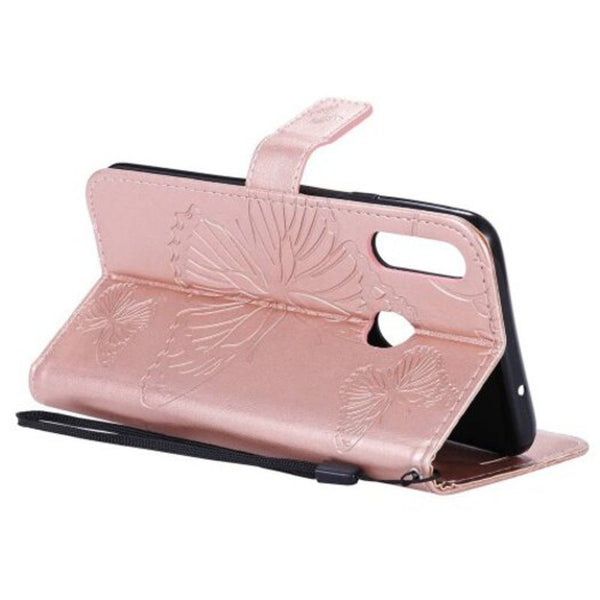 Butterfly Embossing Pu Phone Case For Samsung Galaxy A20s Rose Gold Cases Covers & Skins