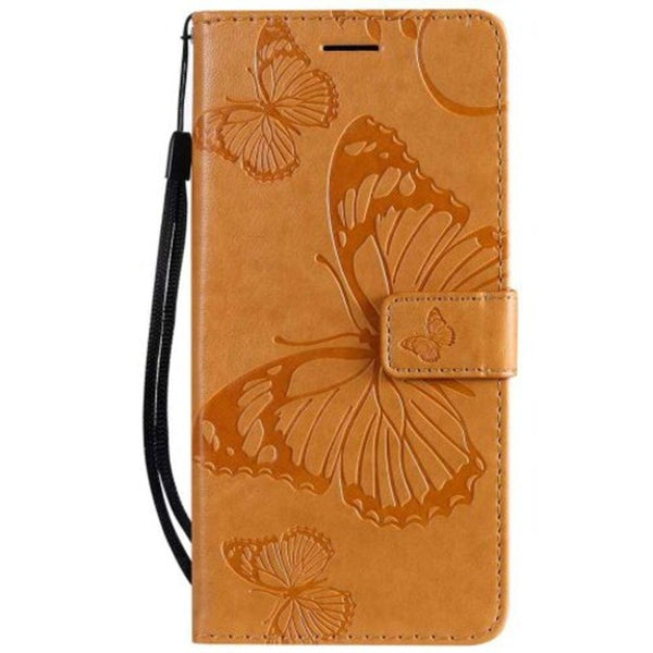 Butterfly Embossing Pu Phone Case For Samsung Galaxy A50 / A50s A30s Yellow