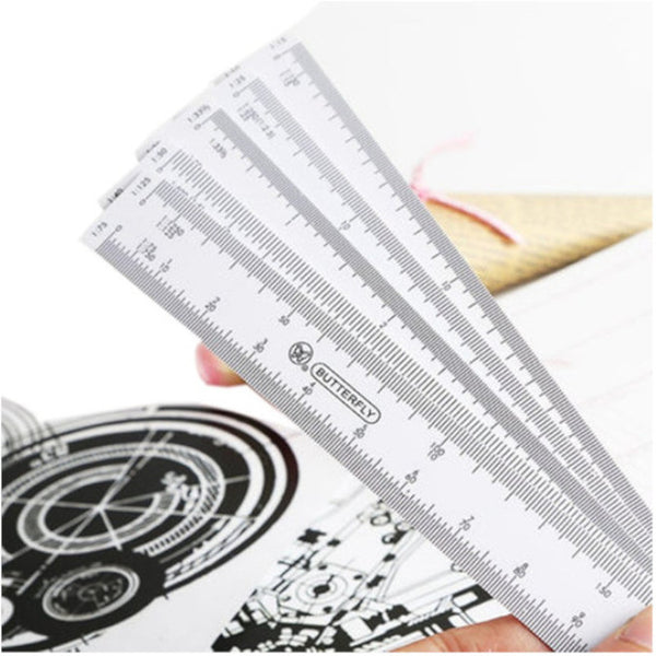 Butterfly Fan Shape Foldable Rulers For Architect Graphics Design Measure Scale