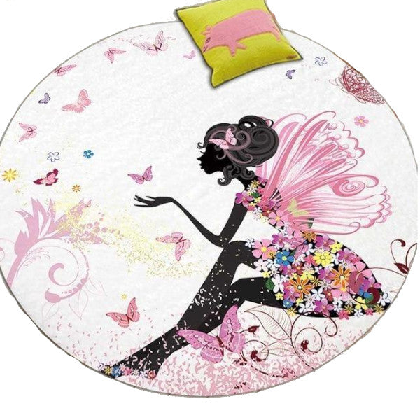 Butterfly Flower Fairy Cute Floor Mats Kids Bedroom Decor Rugs