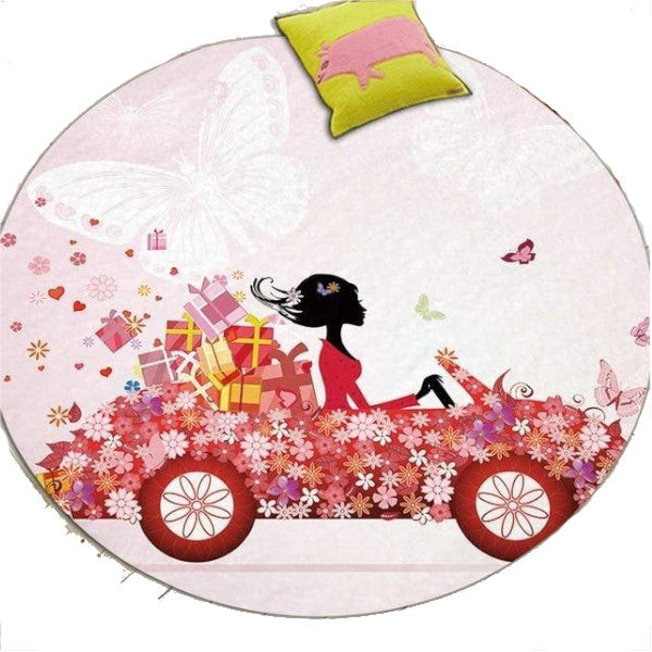 Butterfly Flower Fairy Cute Floor Mats Kids Bedroom Decor Rugs