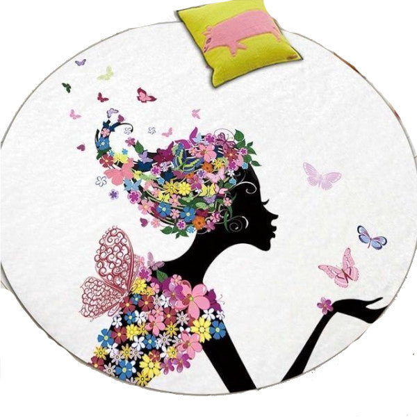 Butterfly Flower Fairy Cute Floor Mats Kids Bedroom Decor Rugs