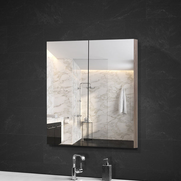 Cefito Bathroom Mirror Cabinet Vanity Medicine Shave Natural 600Mm X720mm Bathroom Cabinets