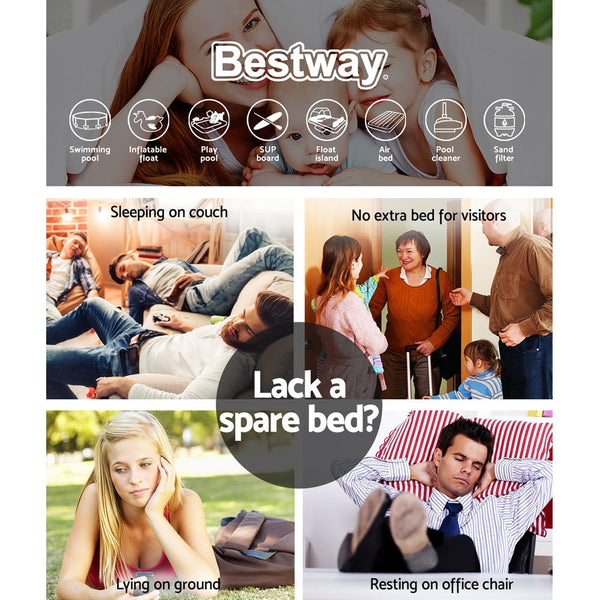 Bestway Queen Air Bed Inflatable Mattress Sleeping Built In Pump Inflatable Mattresses & Airbeds