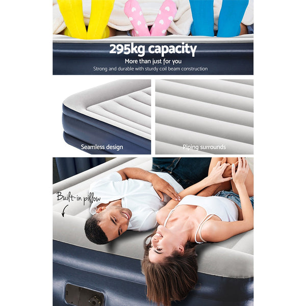 Bestway Queen Air Bed Inflatable Mattress Sleeping Built In Pump Inflatable Mattresses & Airbeds