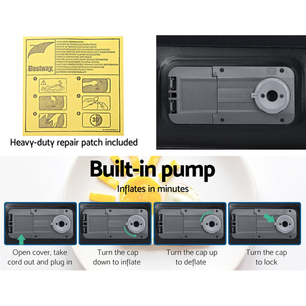 Bestway Air Mattress Bed Single Size Inflatable Camping Beds Built In Pump Inflatable Mattresses & Airbeds