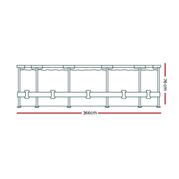 Bestway Swimming Pool 366X76cm Steel Frame Round W/ Filter Pump 6473L Above Ground Pools