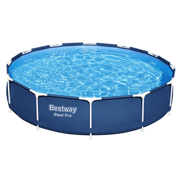 Bestway Swimming Pool 366X76cm Steel Frame Round W/ Filter Pump 6473L Above Ground Pools