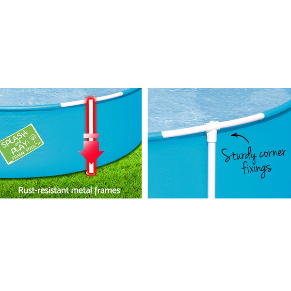 Bestway Kids Pool 152X38cm Round Steel Frame Swimming Pools Above Ground 580L Inflatable & Kid Pools
