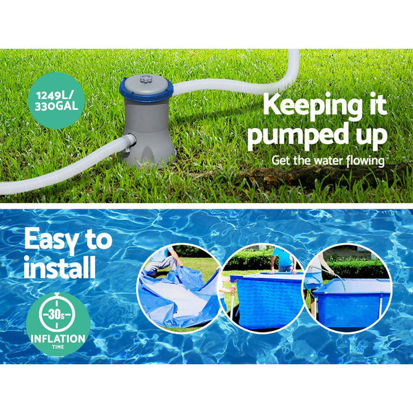 Bestway Swimming Pool Steel Frame Above Ground Rectangular Filter Pump Pool Filters