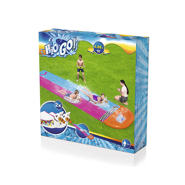 Bestway Water Slide Slip Kids 488Cm Dual Slides Splash Pad Water Slides