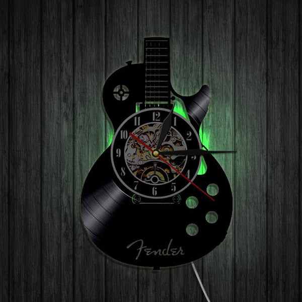 Retro Guitar Vinyl Record Wall Clock Wall Clocks