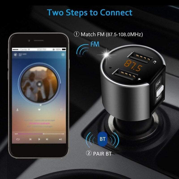 Car Electronics C26s Handsfree Bt Connected Wireless Stereo Fm Transmitter Usb Charger Flash Drive Mp3 Music Player 3.4A Dual Noise Cancelling Mic Voltage Detection