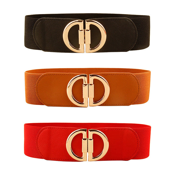 Retro D Word Buckle Elastic Belt Waist Seal Product Information Style Material Belts