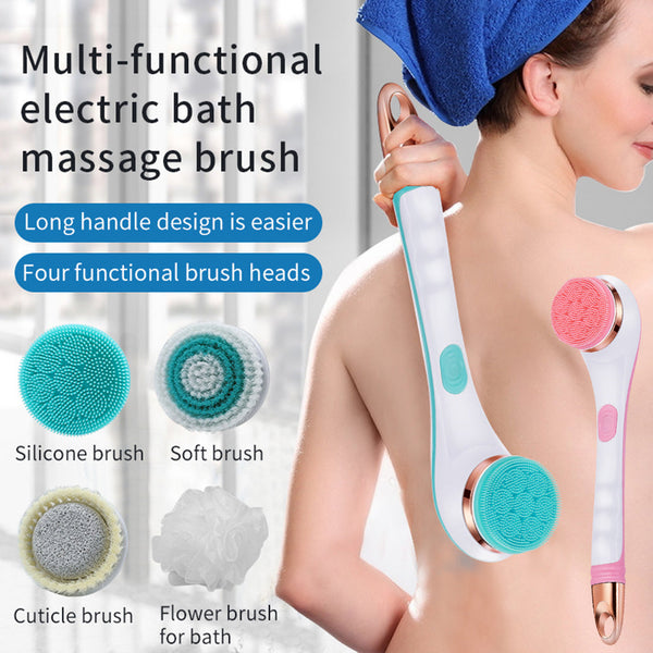 Usb Rechargeable Bath Brush Silicone Back Scrubber Body Cleaning Bath Brushes & Sponges