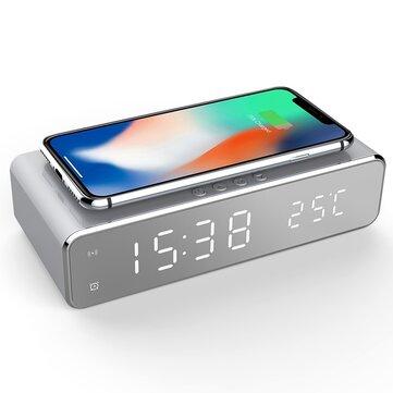 Usb Digital Led Wireless Charger Alarm Clock With Thermometer For Samsung Huawei Chargers & Cradles